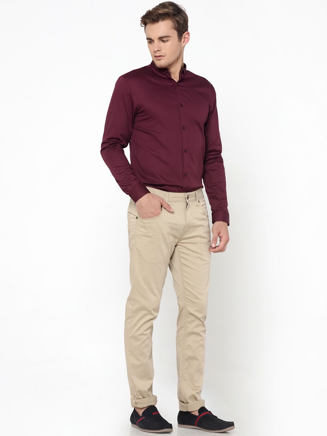 Burgundy Slim Fit Shirt