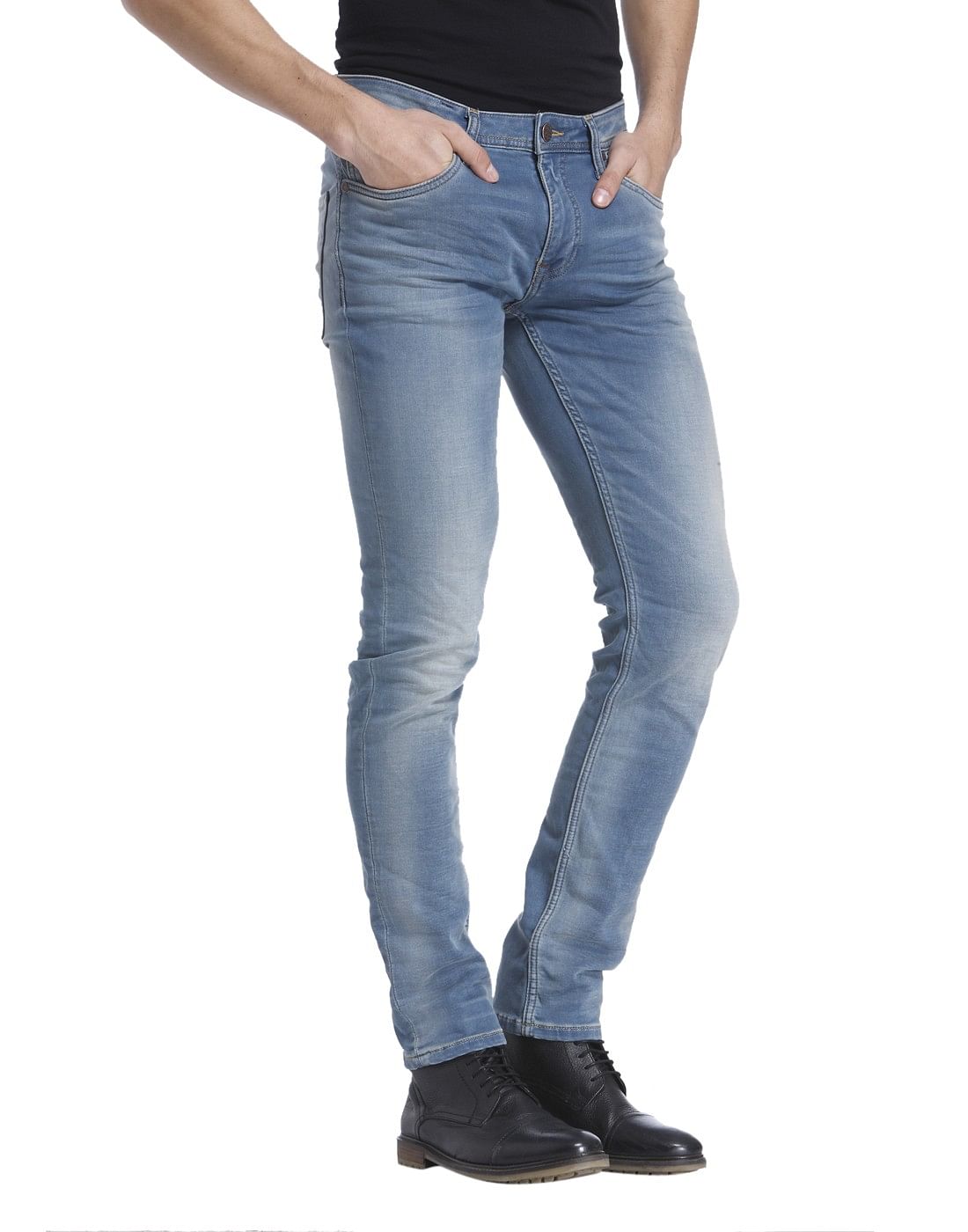 Blue Solid Denim Jeans