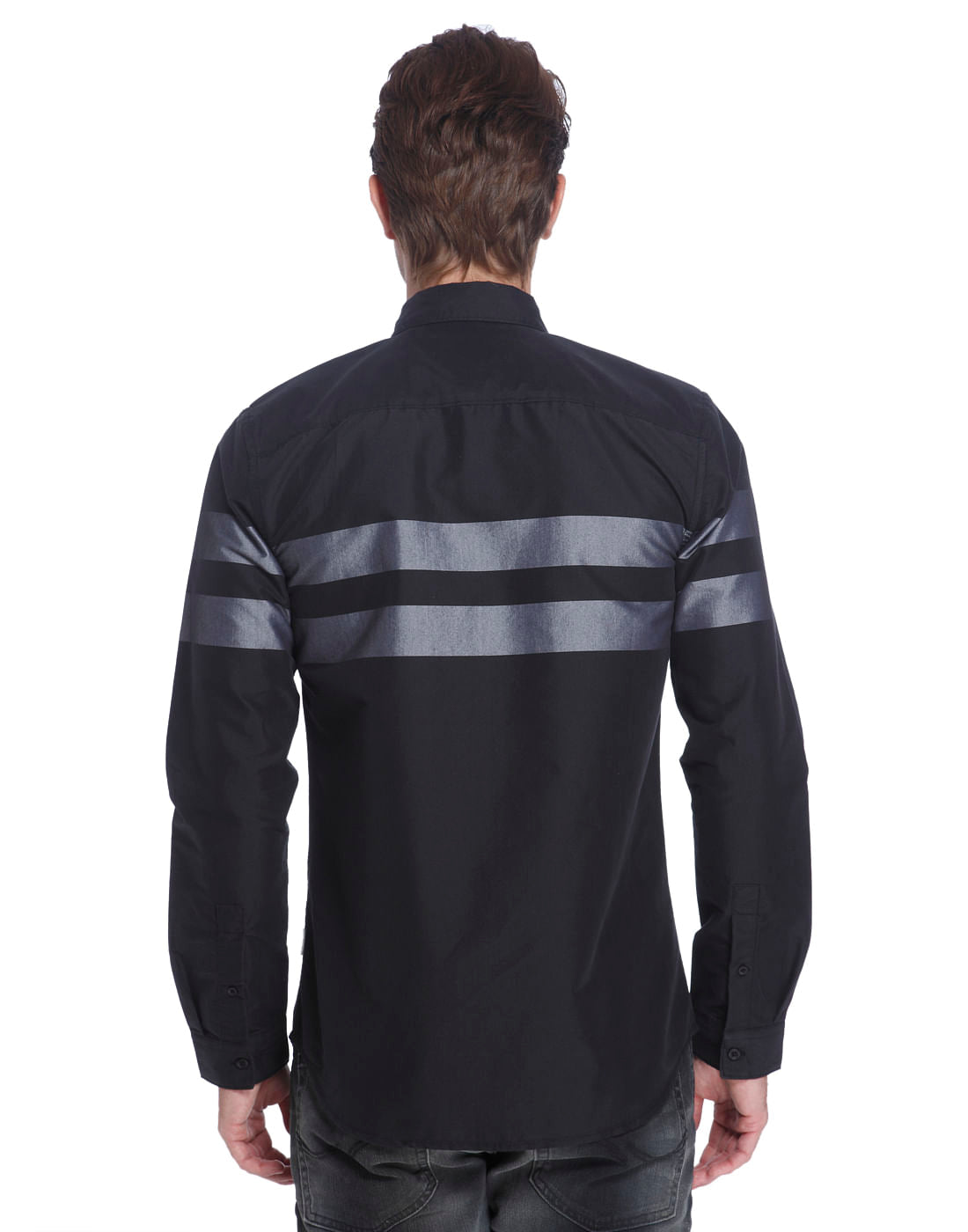 Black Shirt With Grey Stripes
