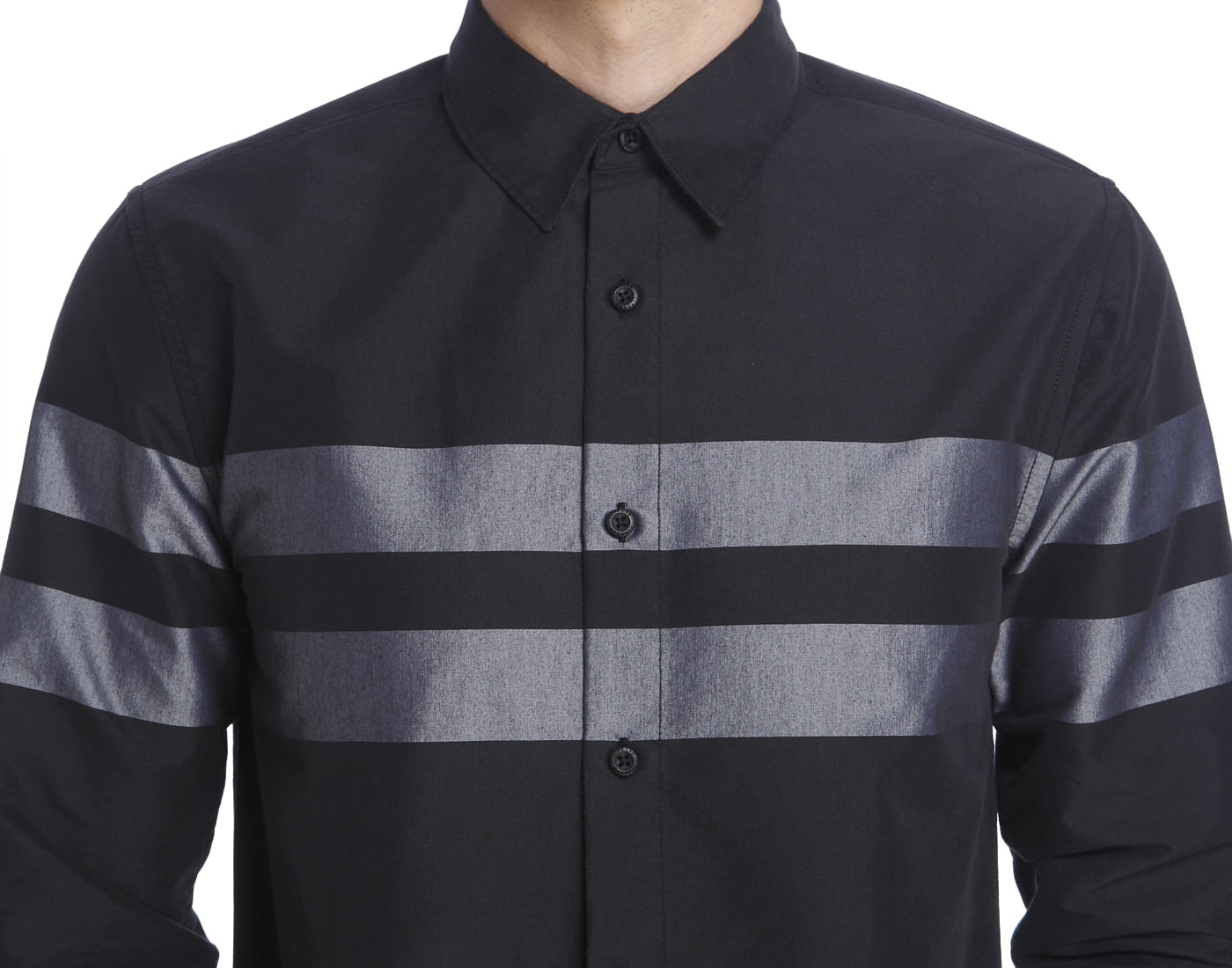 Black Shirt With Grey Stripes
