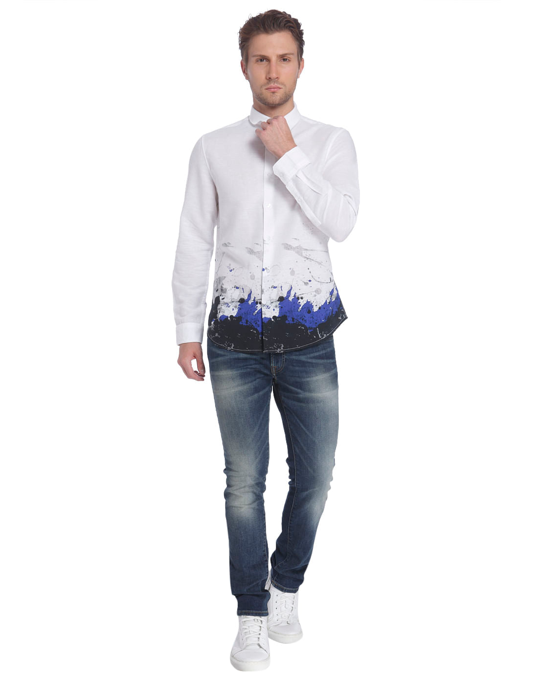 White Pop Art Print Shirt