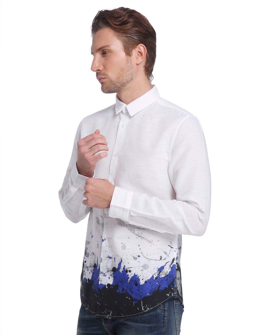 White Pop Art Print Shirt