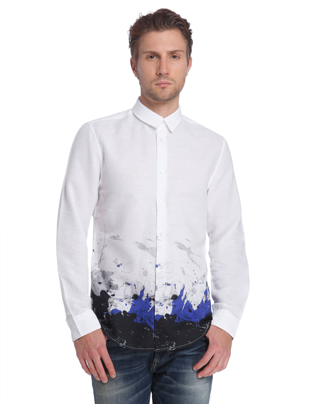 White Pop Art Print Shirt