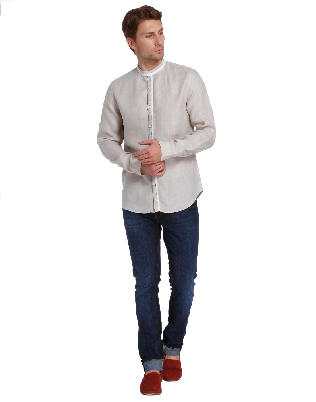 Solid Casual Linen Shirt