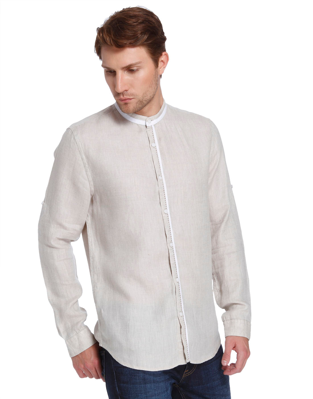 Solid Casual Linen Shirt