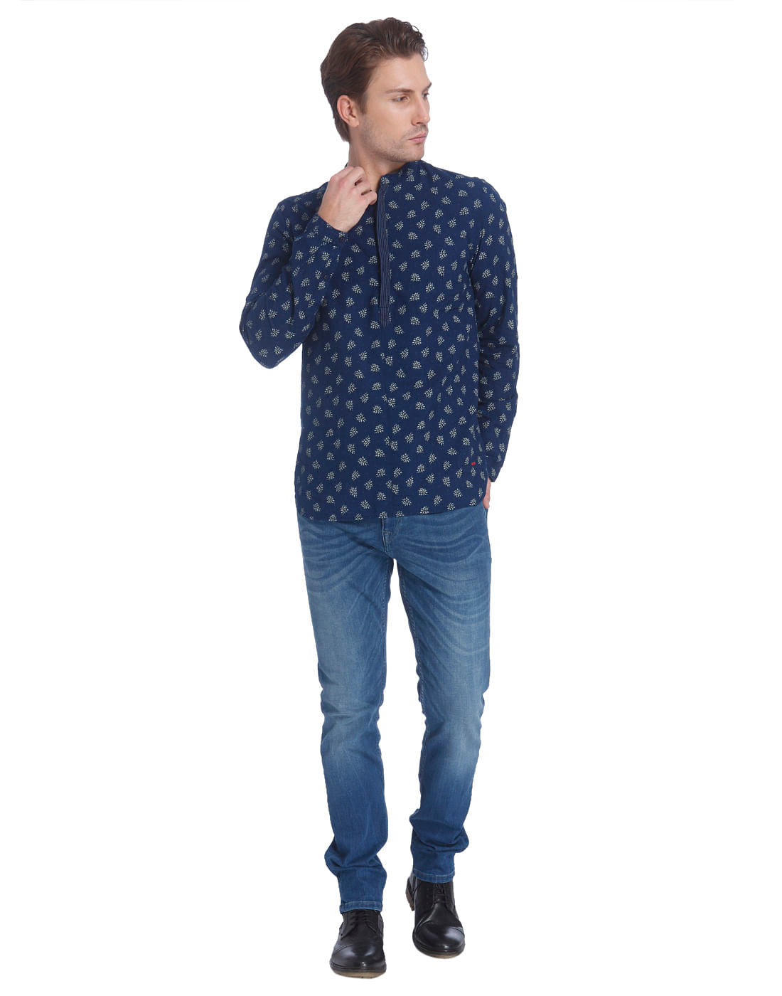 Dark Blue All Over Print Shirt