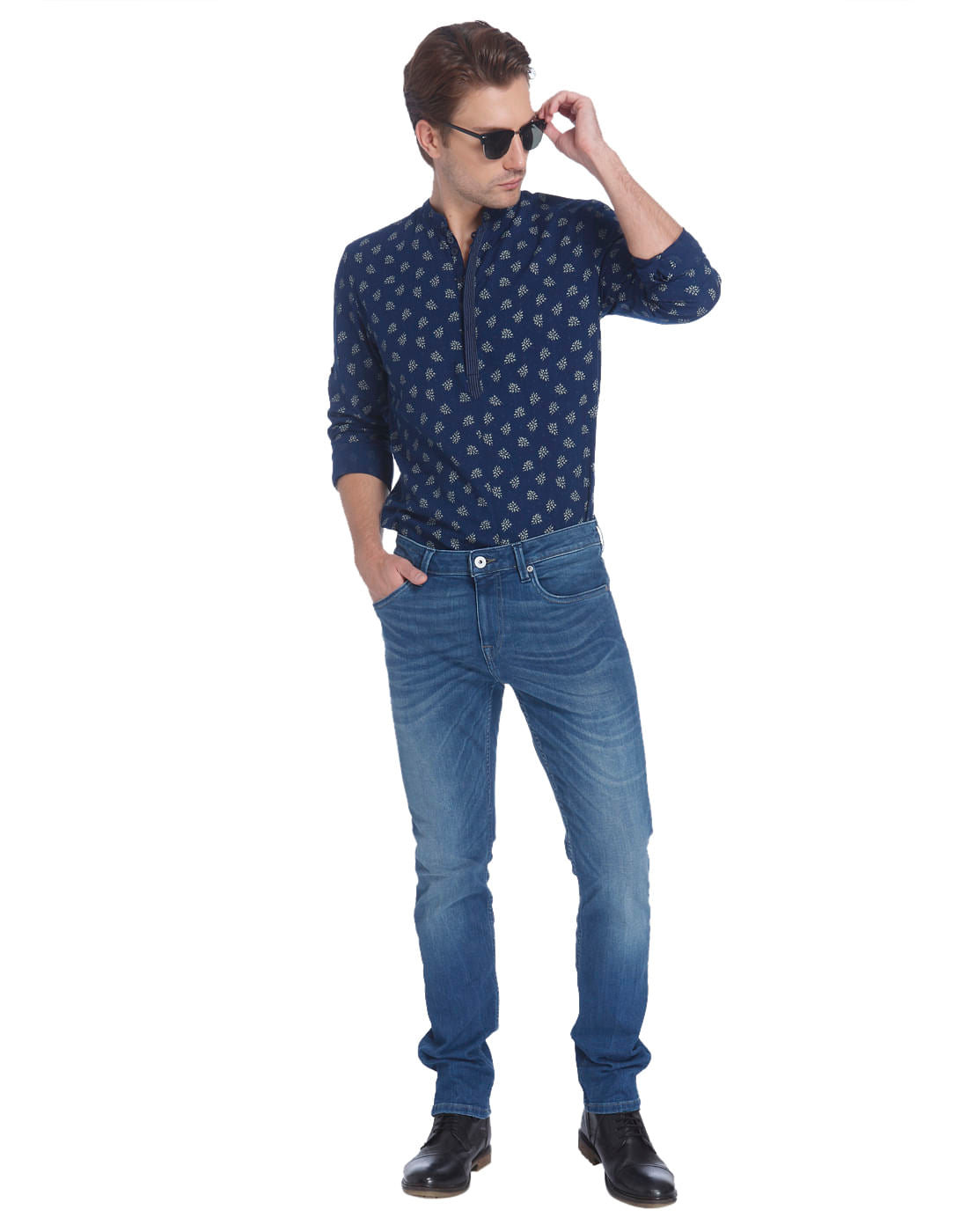 Dark Blue All Over Print Shirt