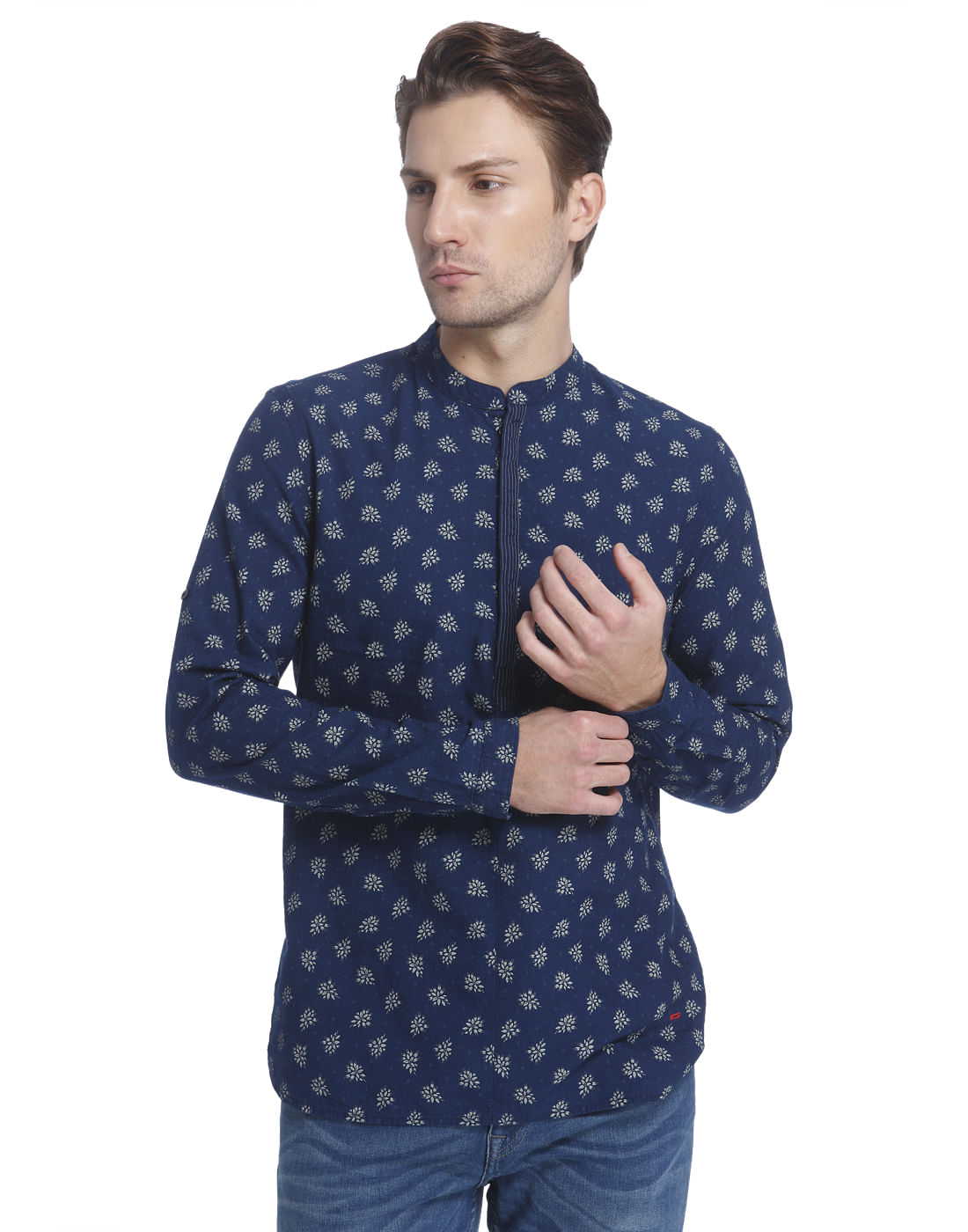 Dark Blue All Over Print Shirt - S