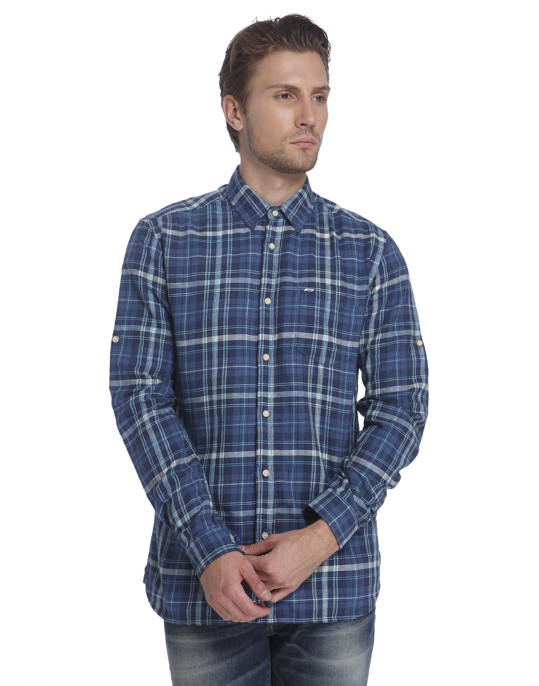 Blue Check Shirt - S
