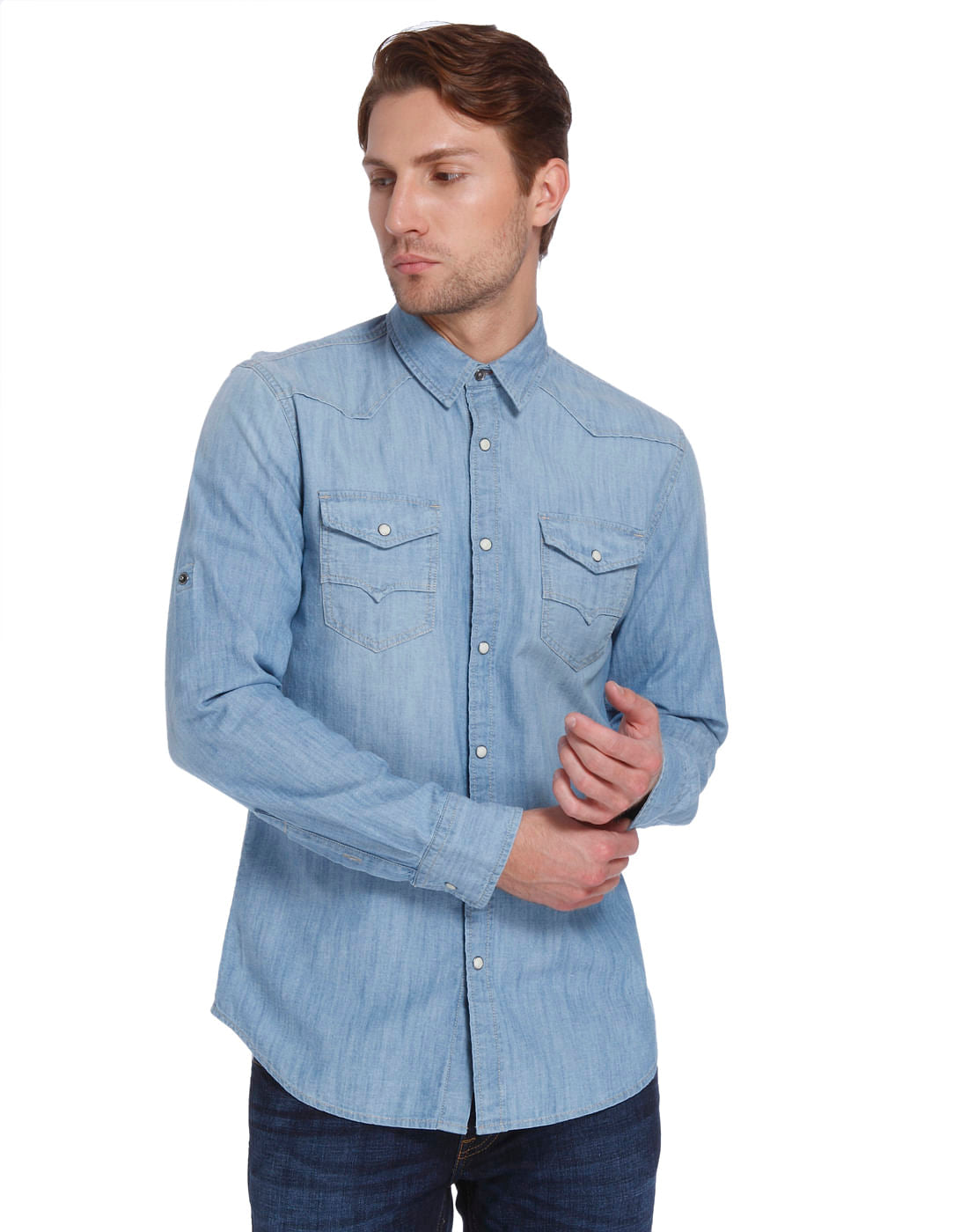 Washed Casual Shirt - S