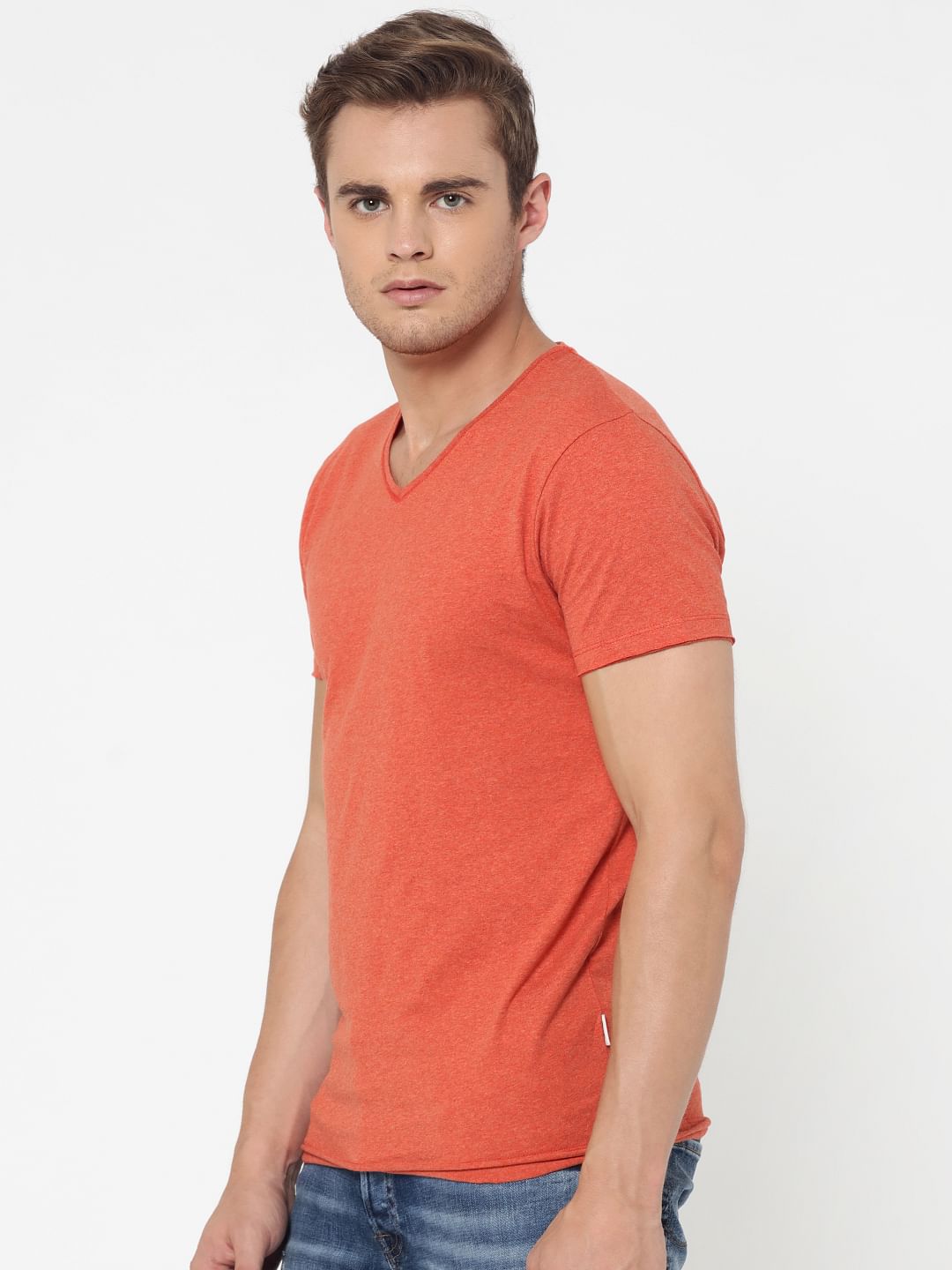 Orange V-Neck T-Shirt