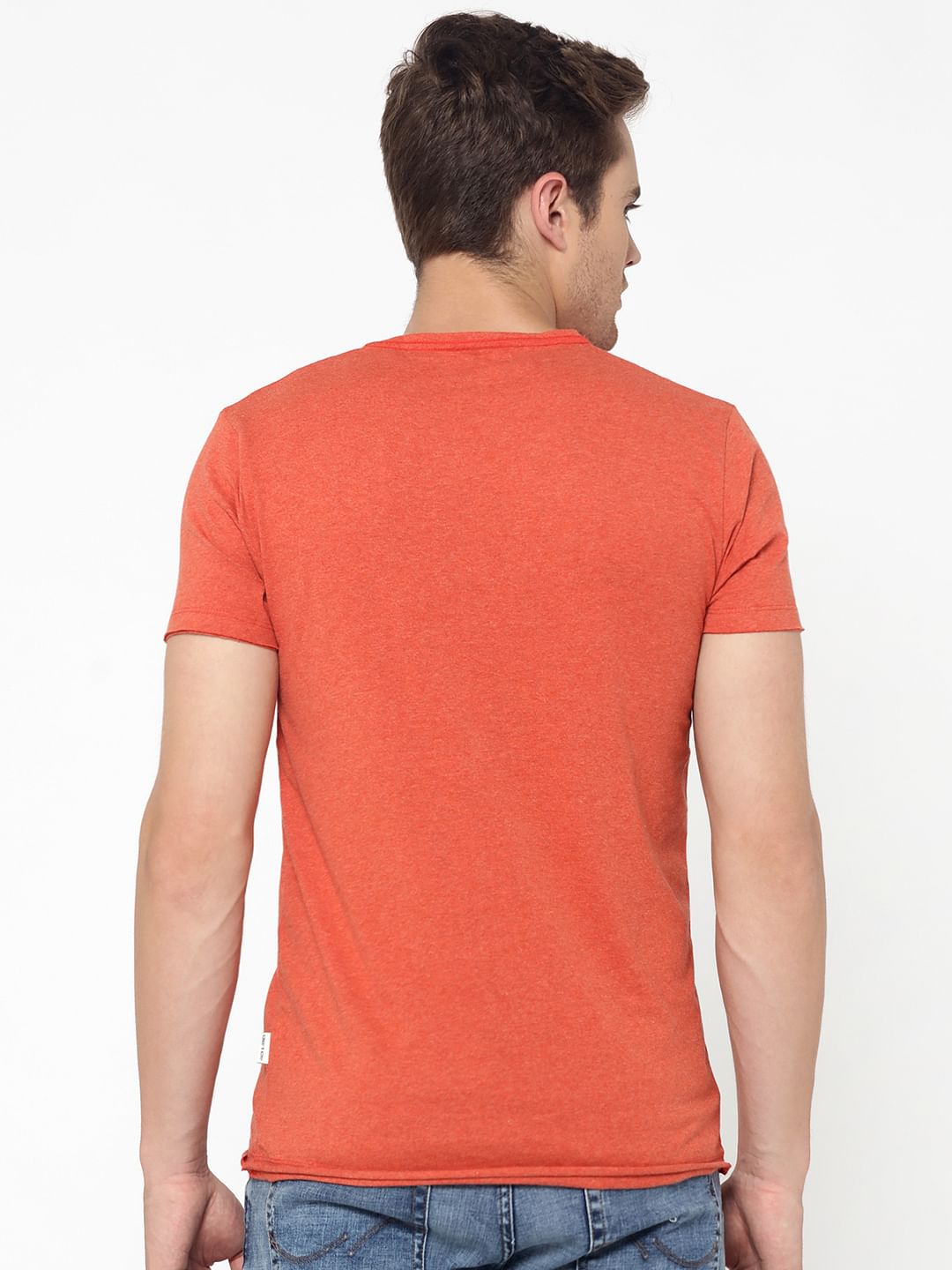 Orange V-Neck T-Shirt