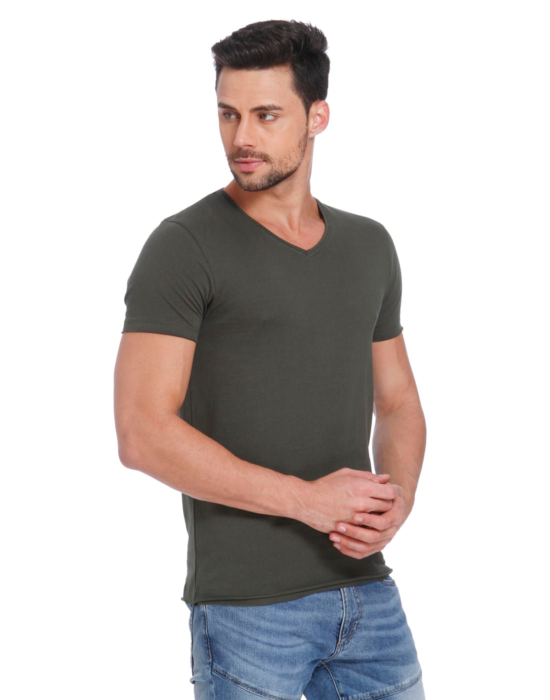 Green V-Neck T-Shirt