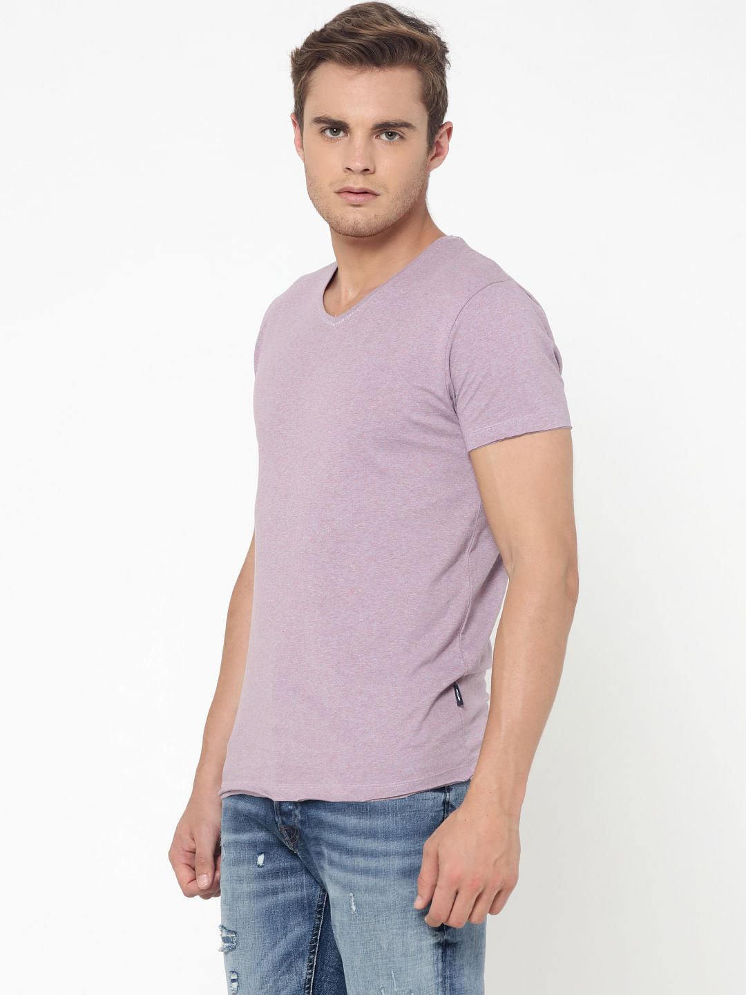 Light Purple V-Neck T-Shirt
