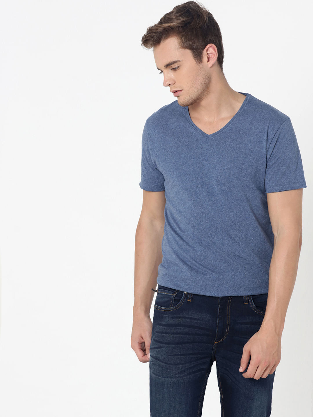 Blue V-Neck T-Shirt