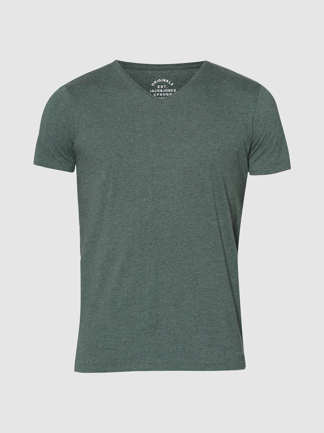 Green Slim Fit V-Neck T-Shirt