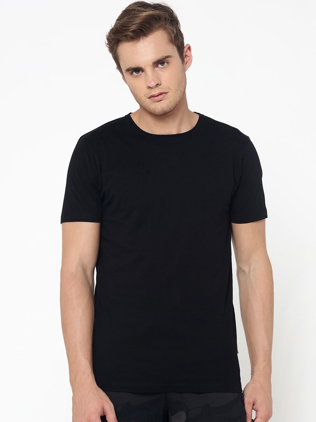 Black Crew Neck T-Shirt - S