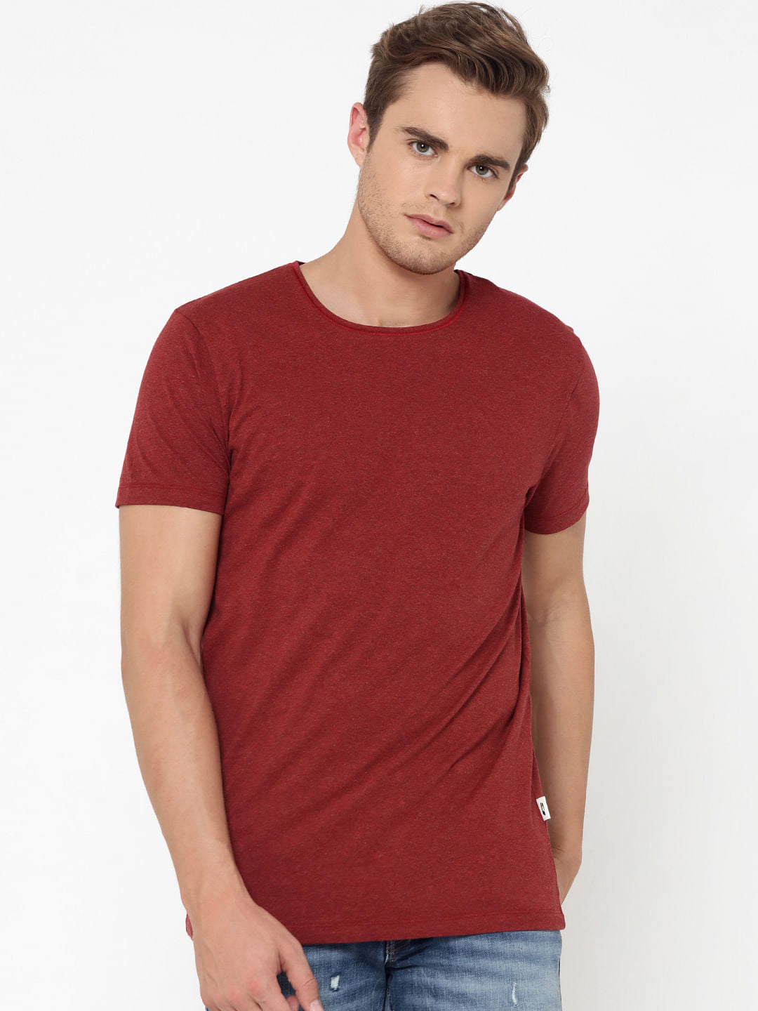 Maroon Crew Neck T-Shirt - S