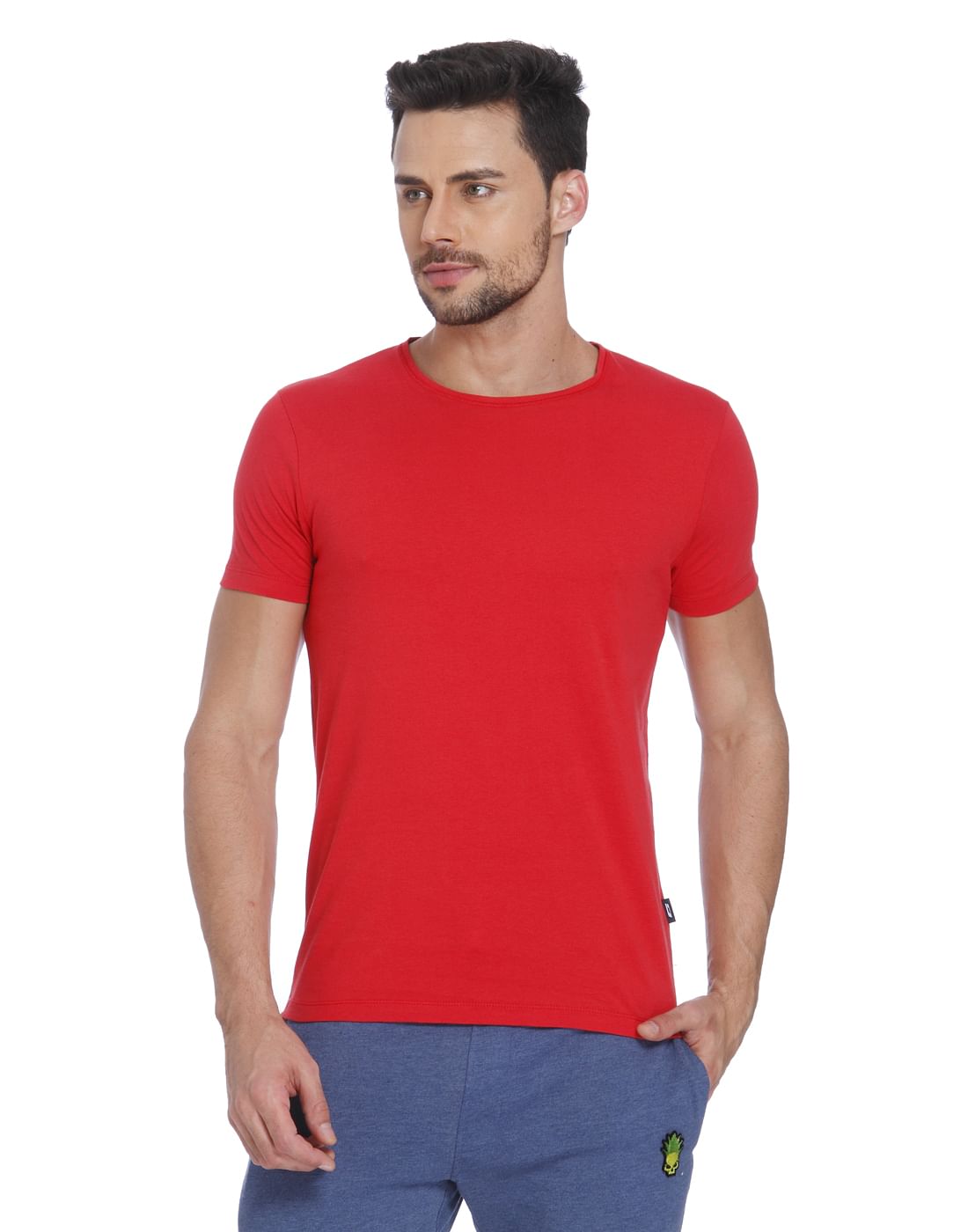 Red Crew Neck T-Shirt - S