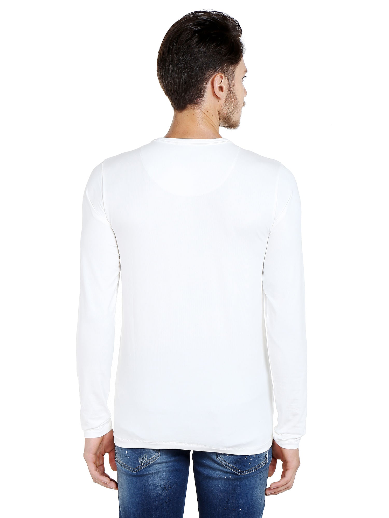 White Slim Fit Henley T-Shirt