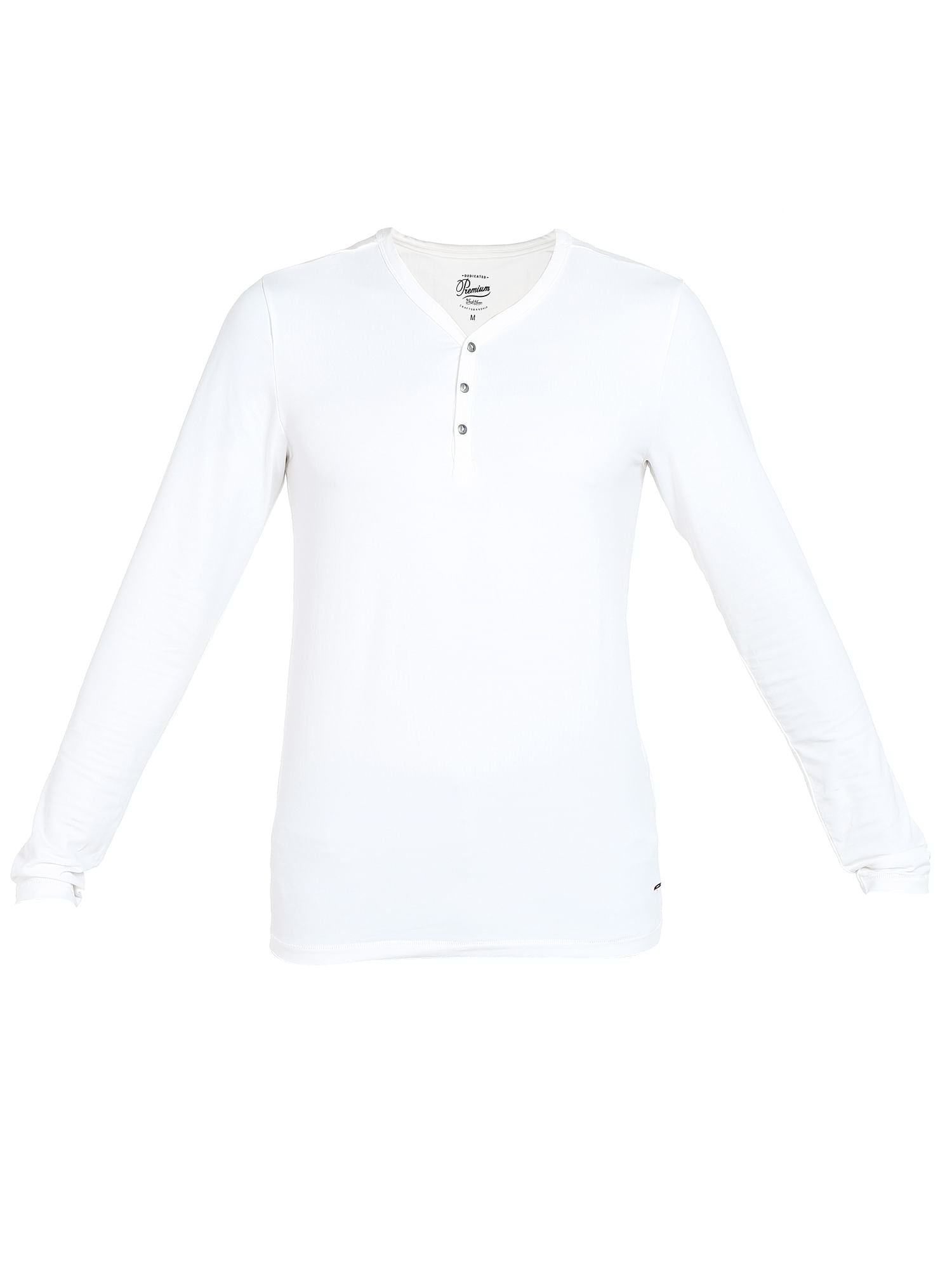 White Slim Fit Henley T-Shirt