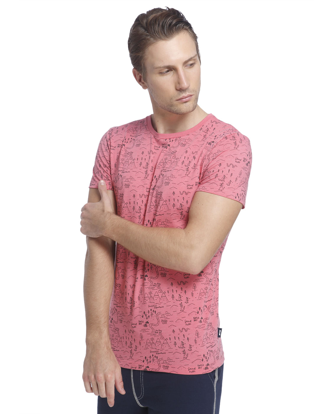 Pink All Over Print Crew Neck T-Shirt