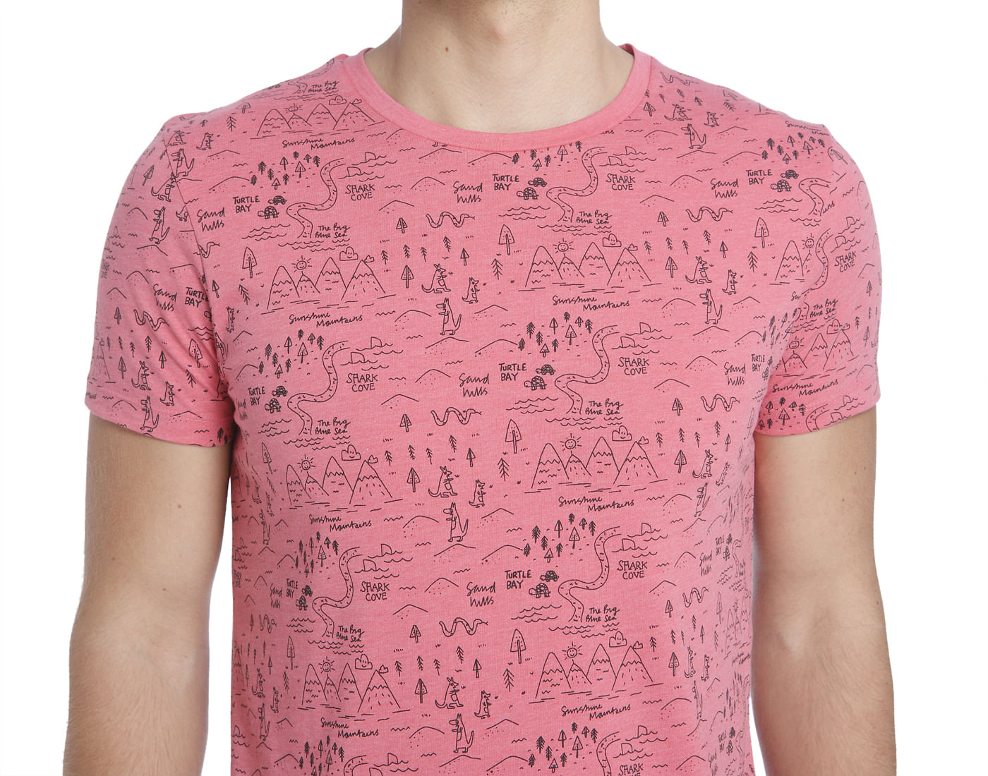 Pink All Over Print Crew Neck T-Shirt