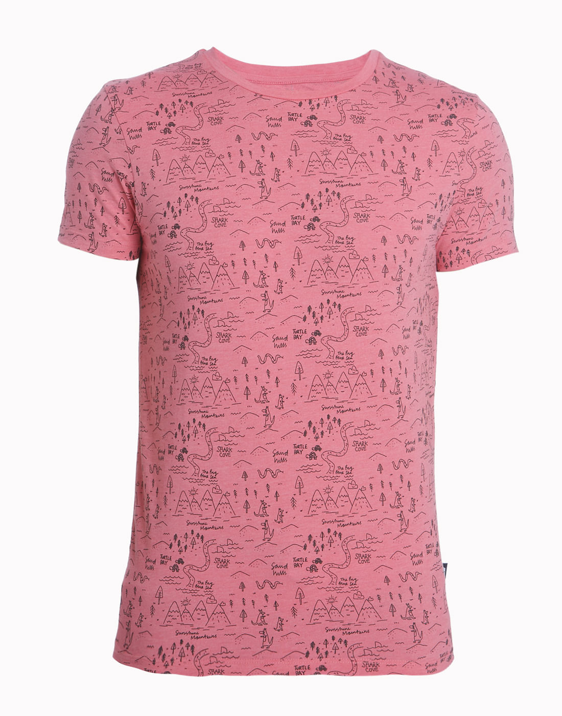 Pink All Over Print Crew Neck T-Shirt