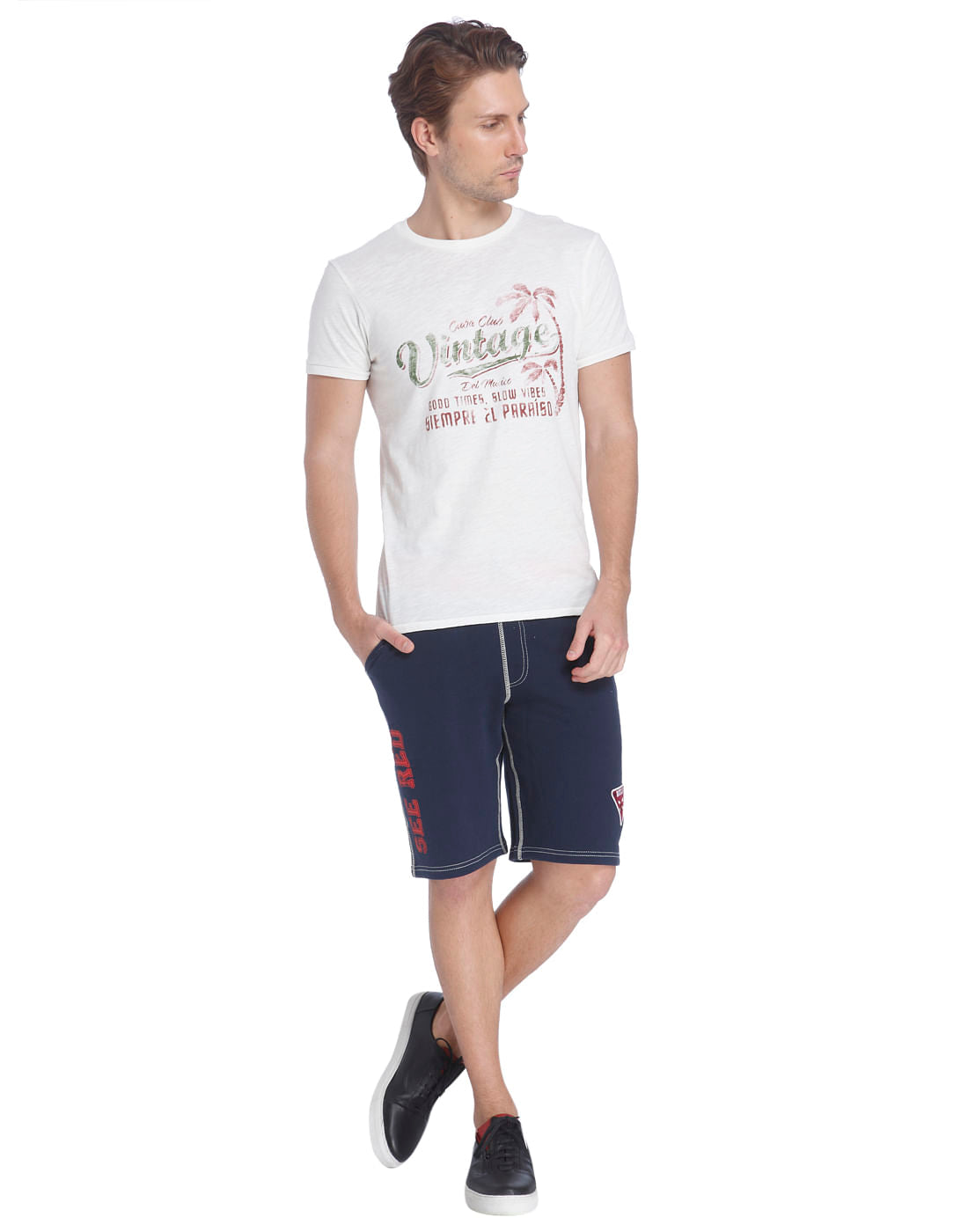 White Graphic Print Crew Neck T-Shirt