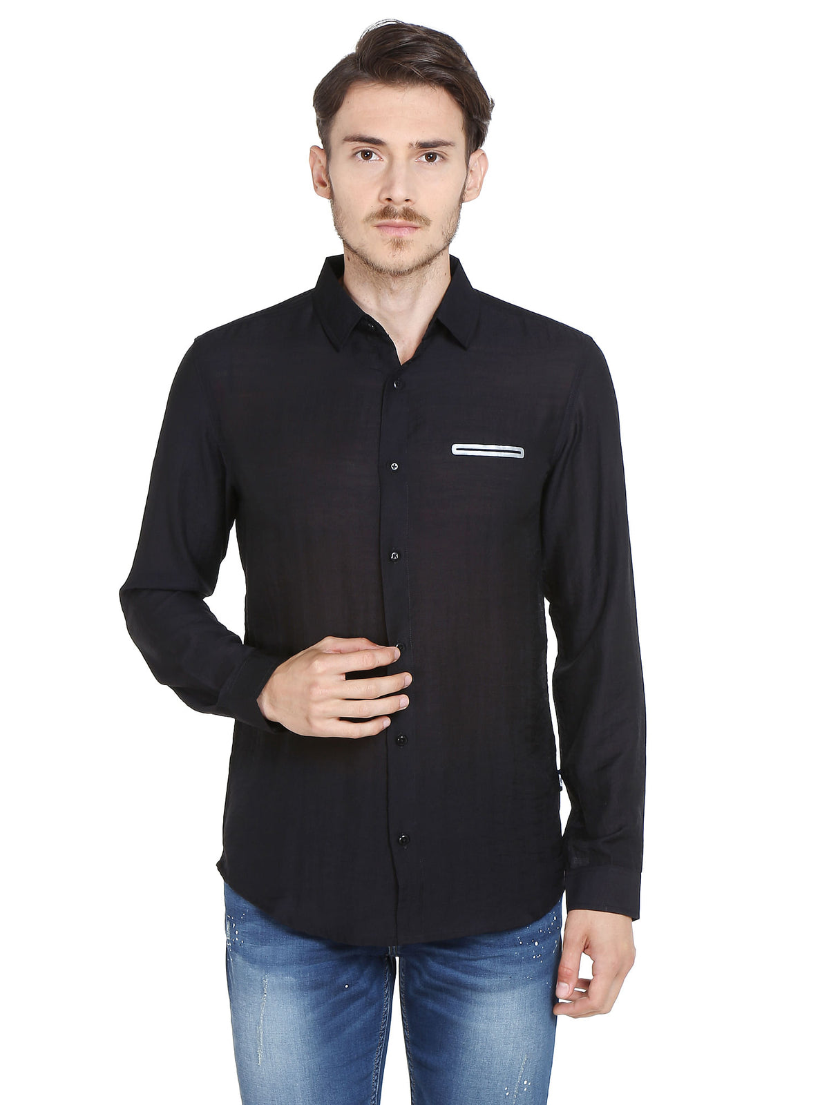 Black Slim Fit Shirt - S