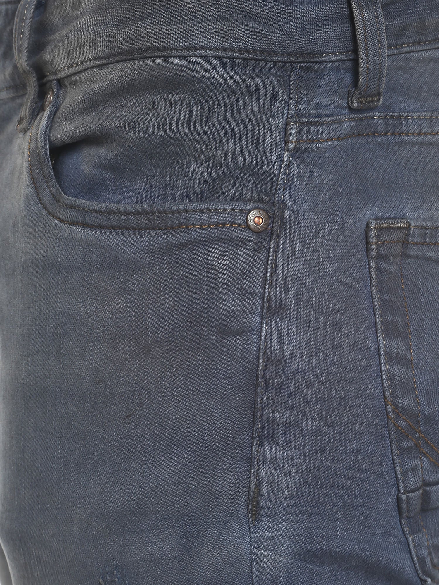 Dark Blue Distressed Slim Jeans