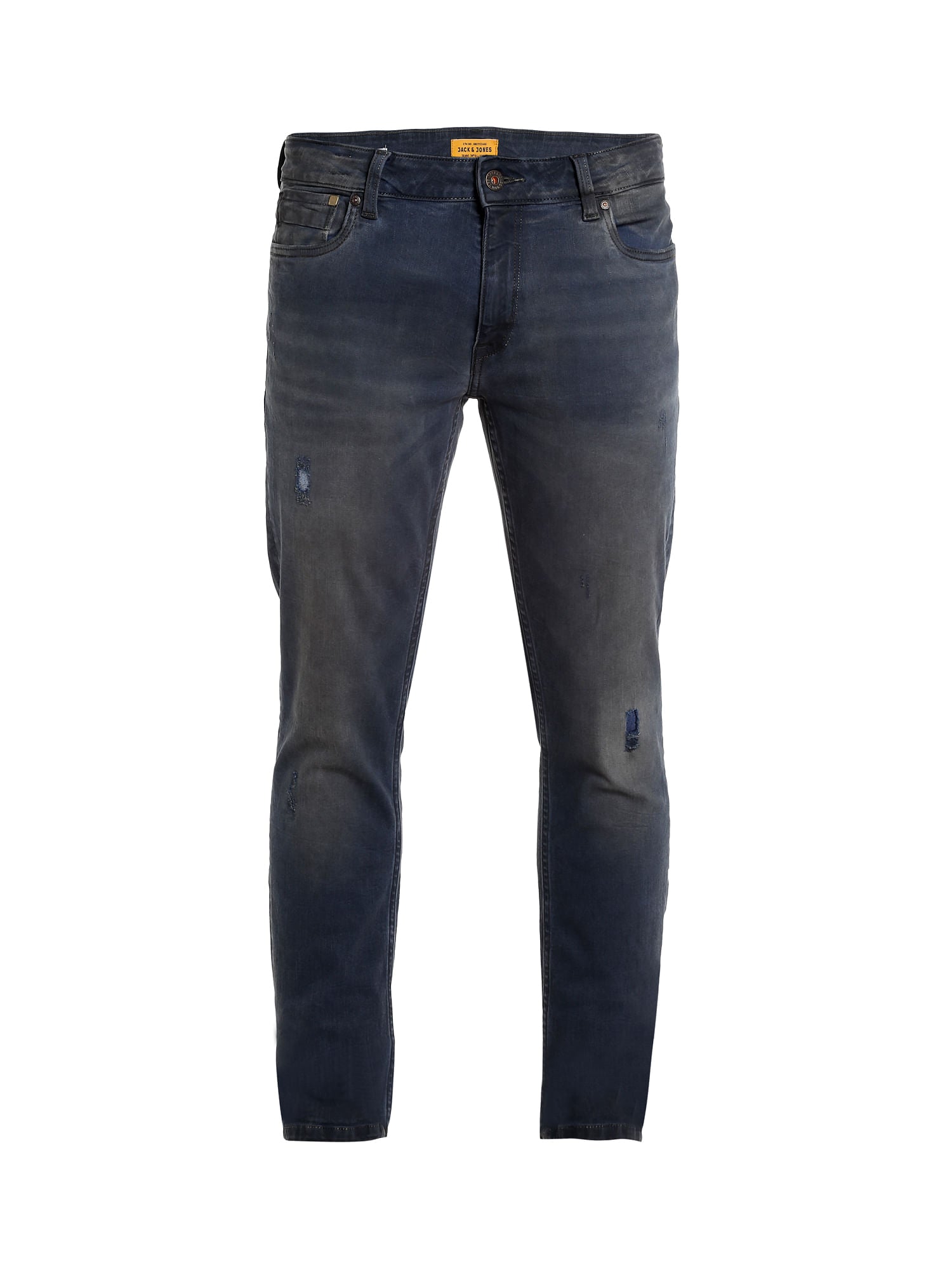 Dark Blue Distressed Slim Jeans