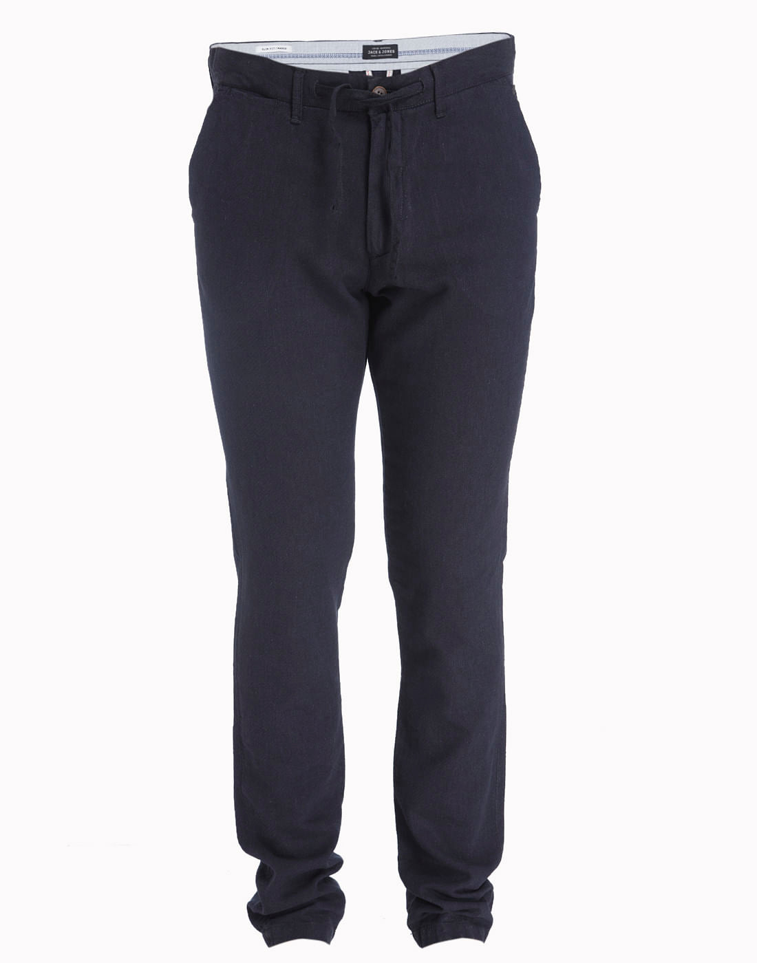 Blue Linen Drawstring Pants