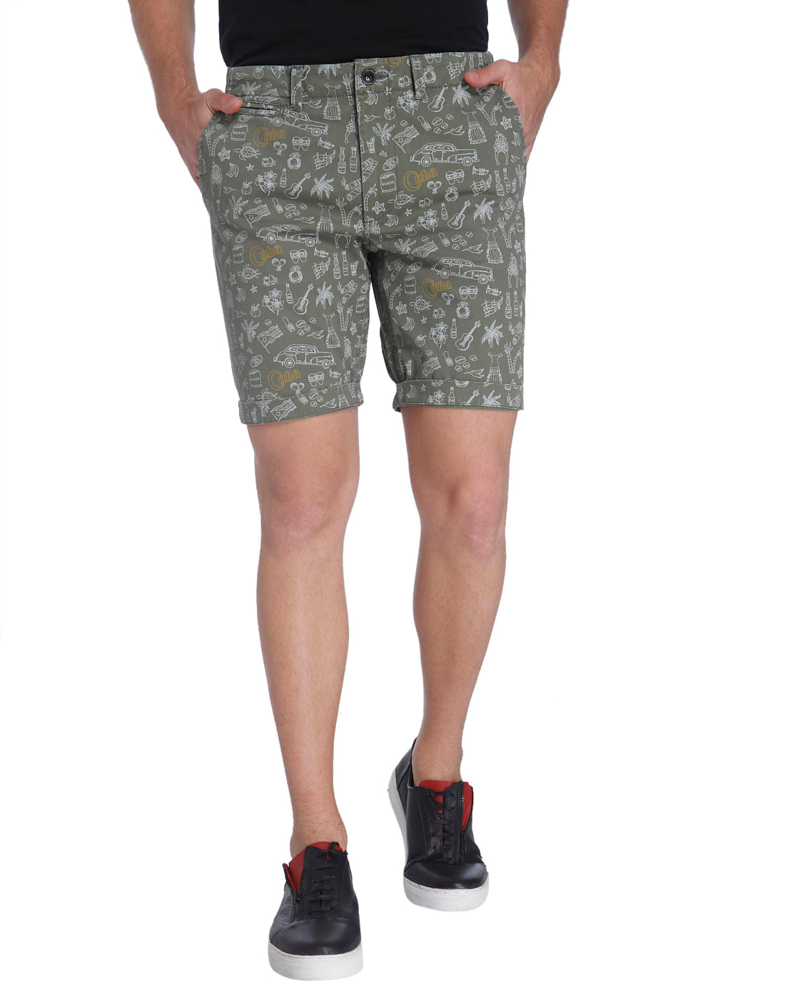 Printed Casual Shorts - S