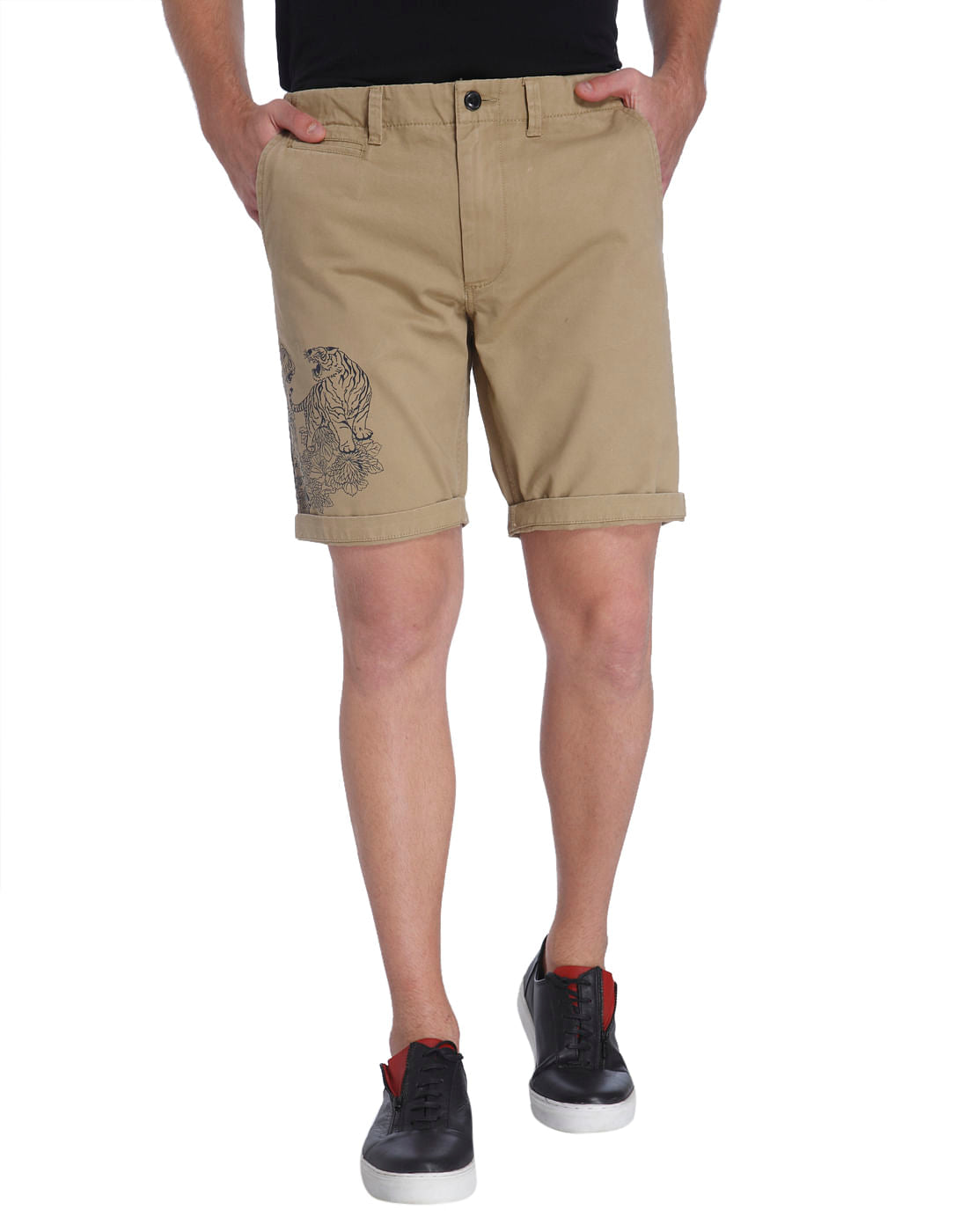 Printed Casual Shorts - S