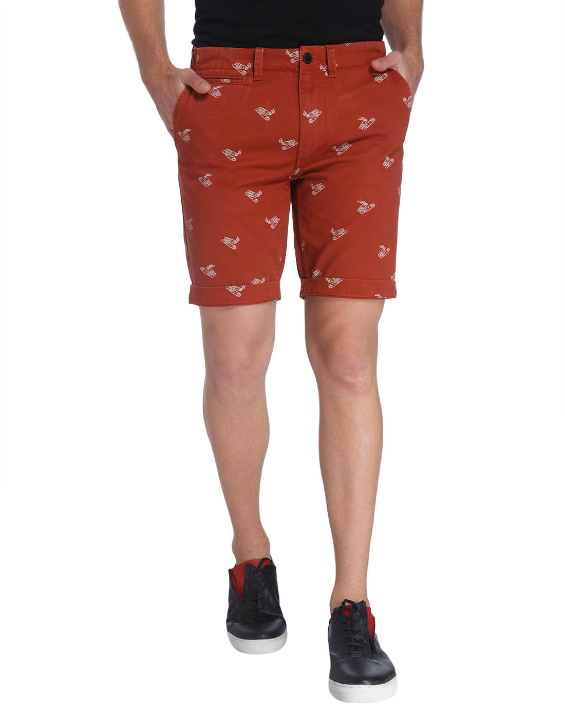 Printed Casual Shorts - S