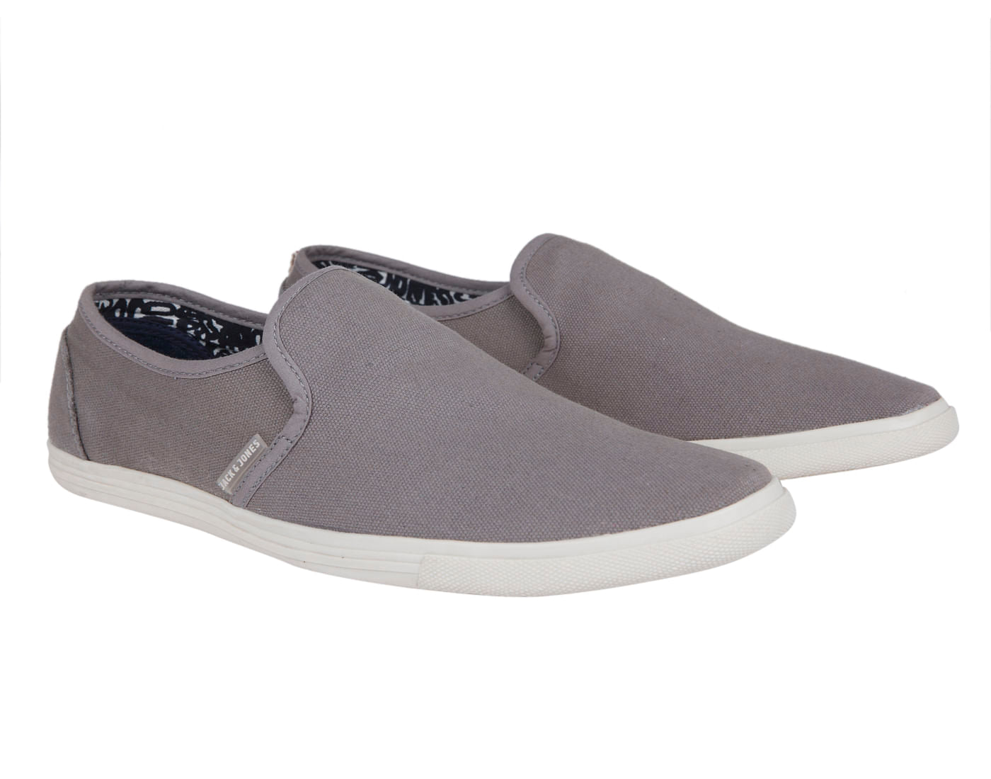 Grey Canvas Slip Ons