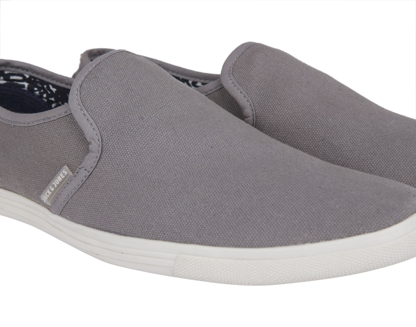 Grey Canvas Slip Ons