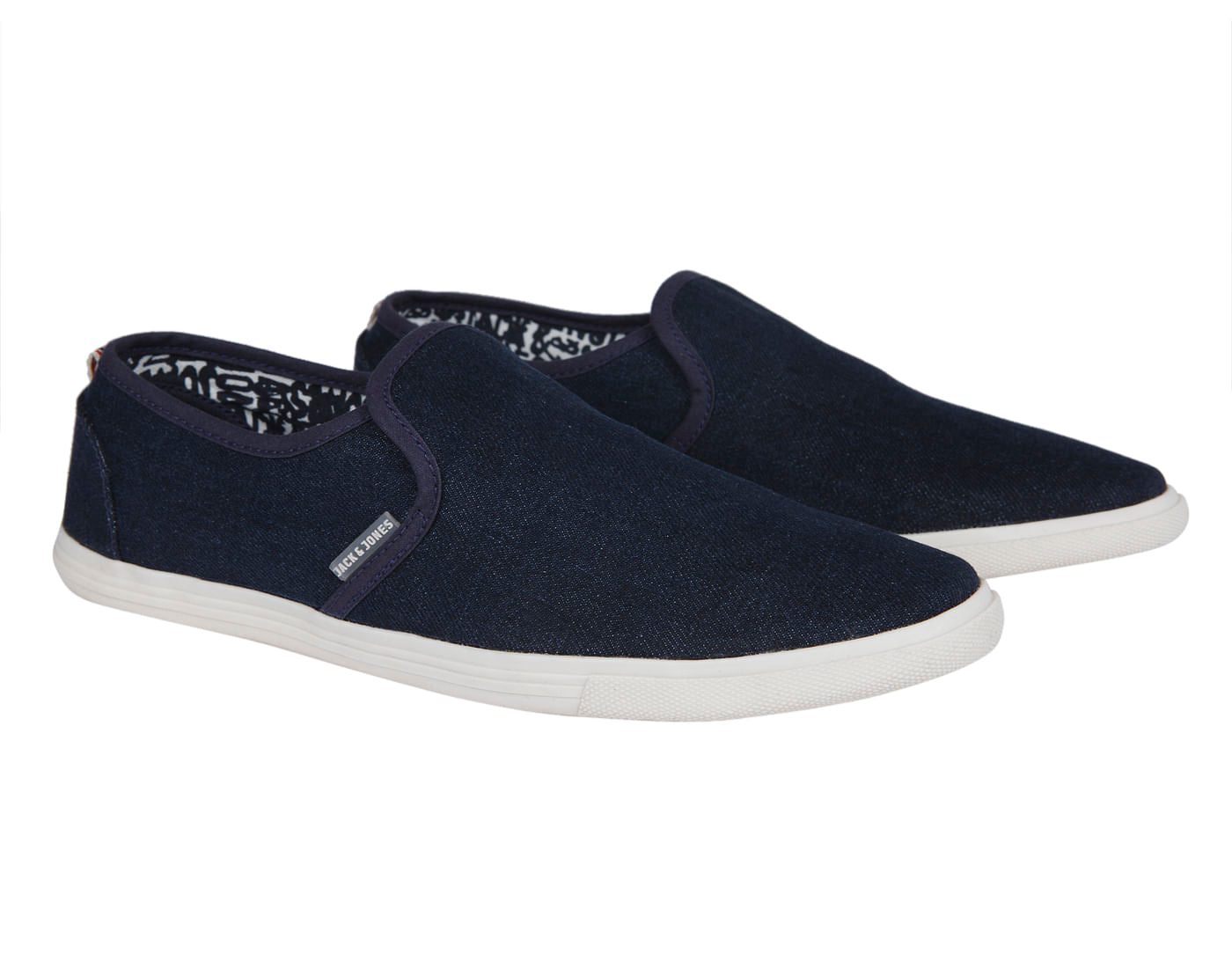 Dark Blue Denim Canvas Slip Ons