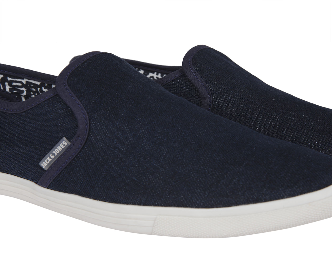 Dark Blue Denim Canvas Slip Ons