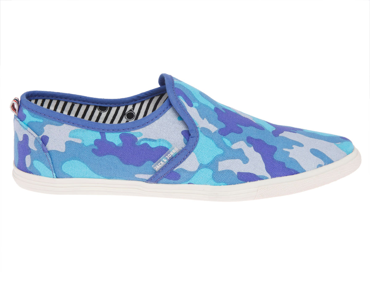 Blue Camo Print Slip On Shoes - 6