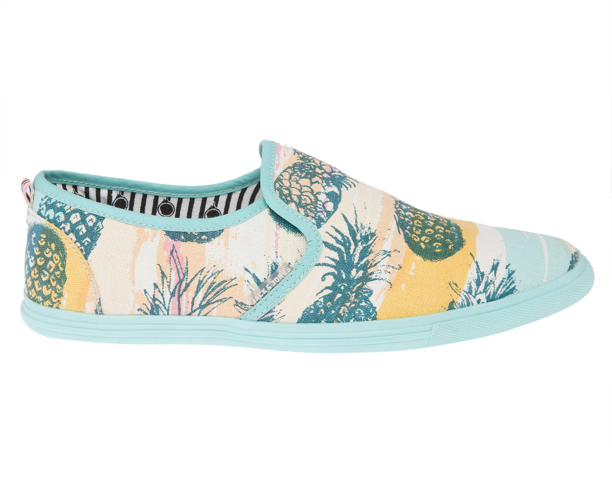 Jack And Jones Hawaiian Print Blue Slip On Shoes - 6