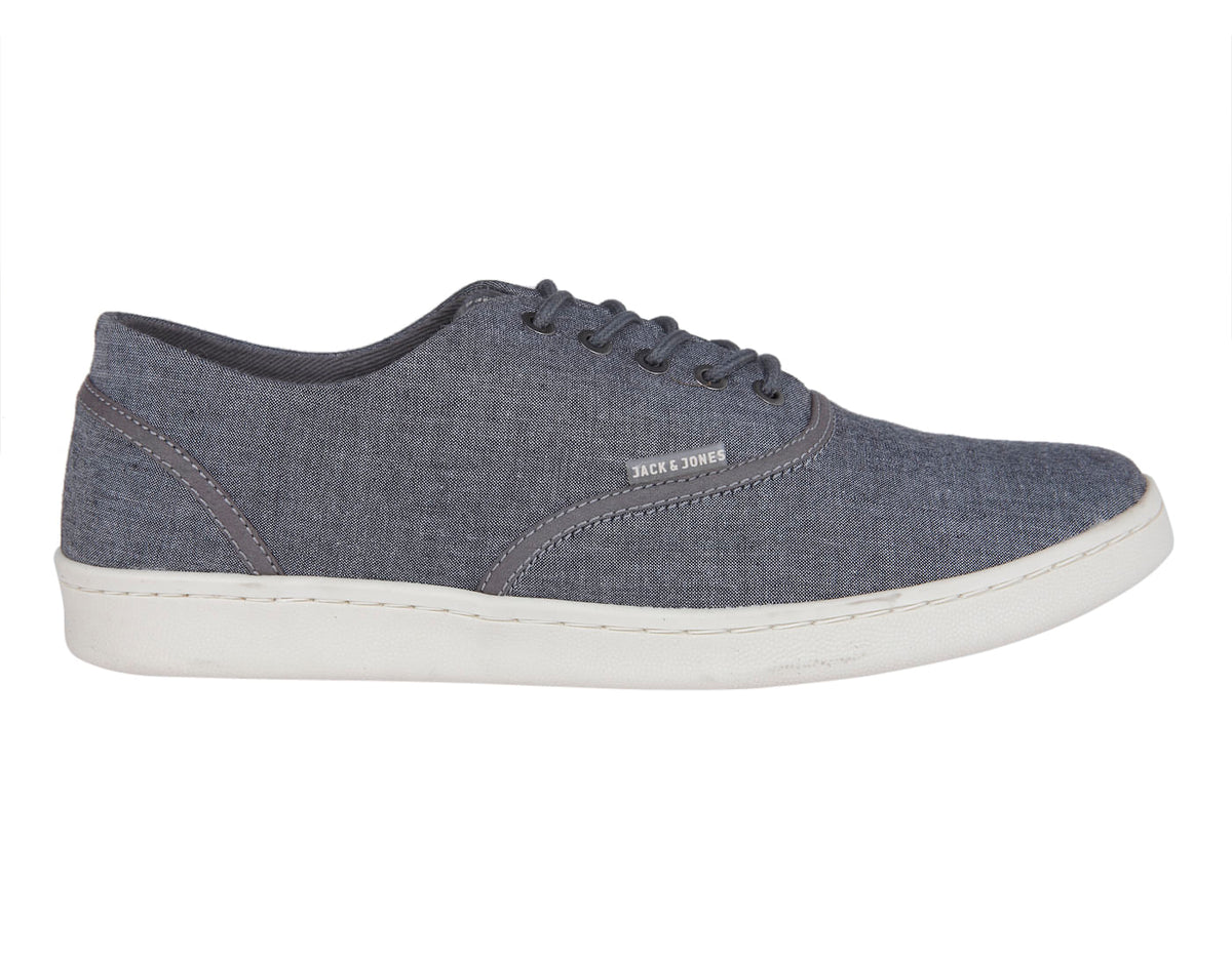 Grey Chambray Canvas Trainers - 7