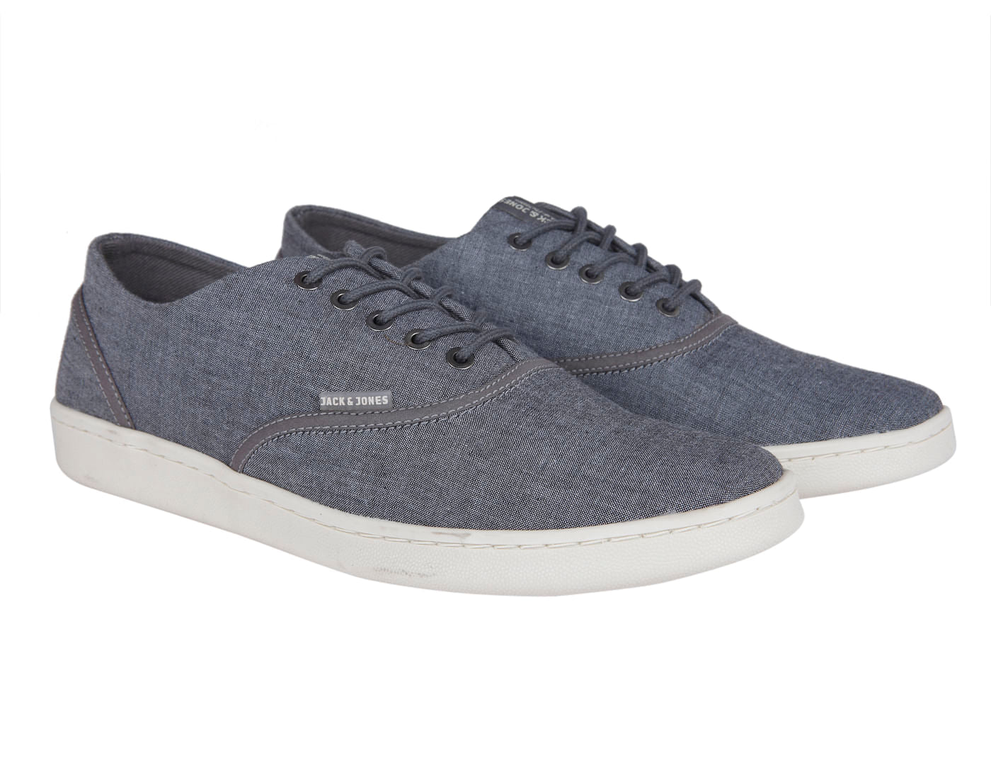 Grey Chambray Canvas Trainers