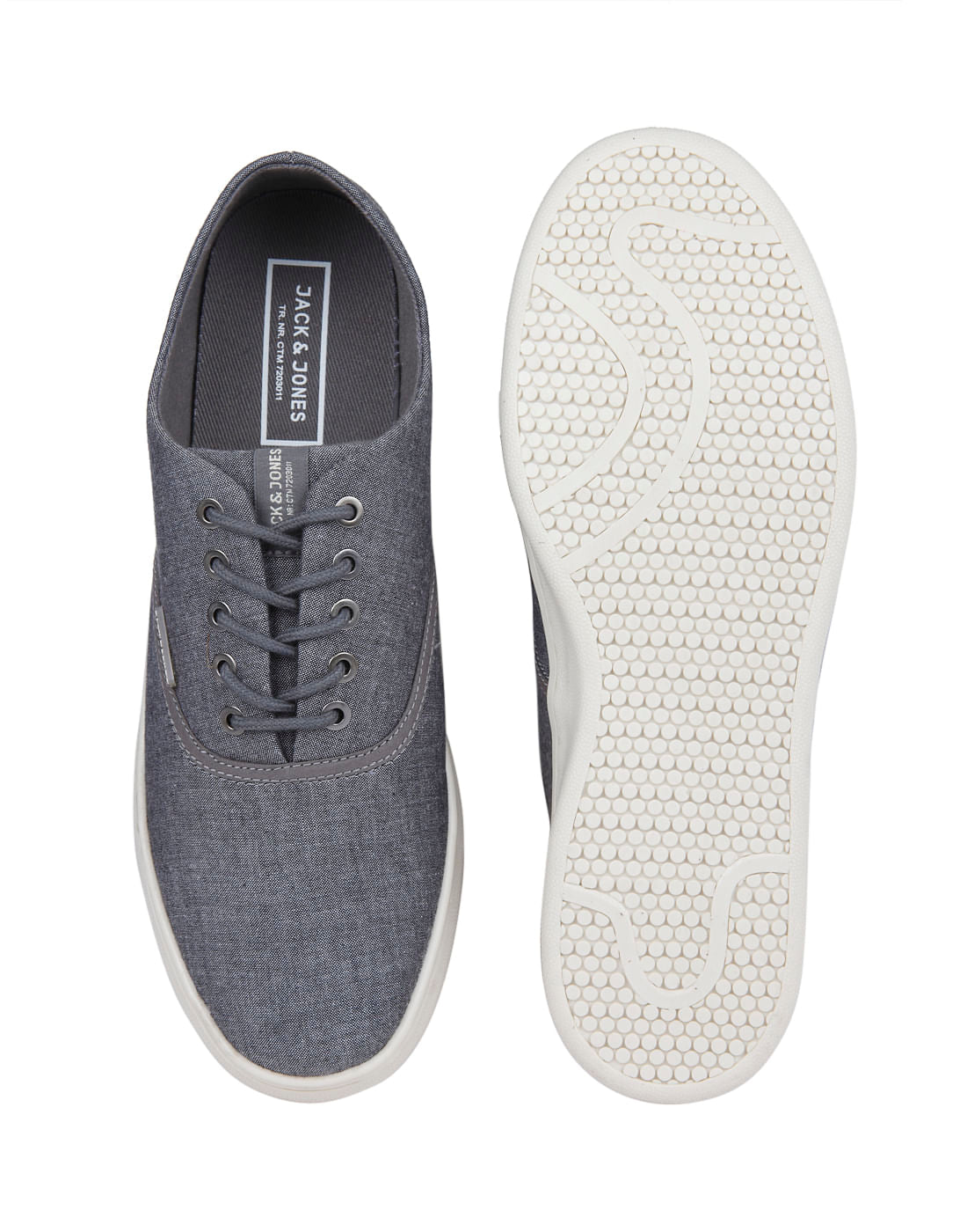 Grey Chambray Canvas Trainers