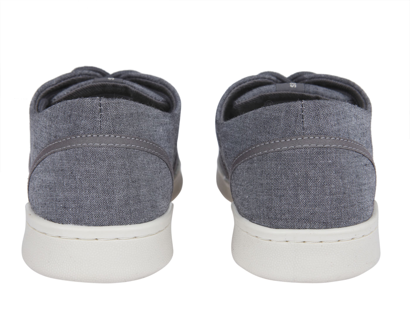 Grey Chambray Canvas Trainers