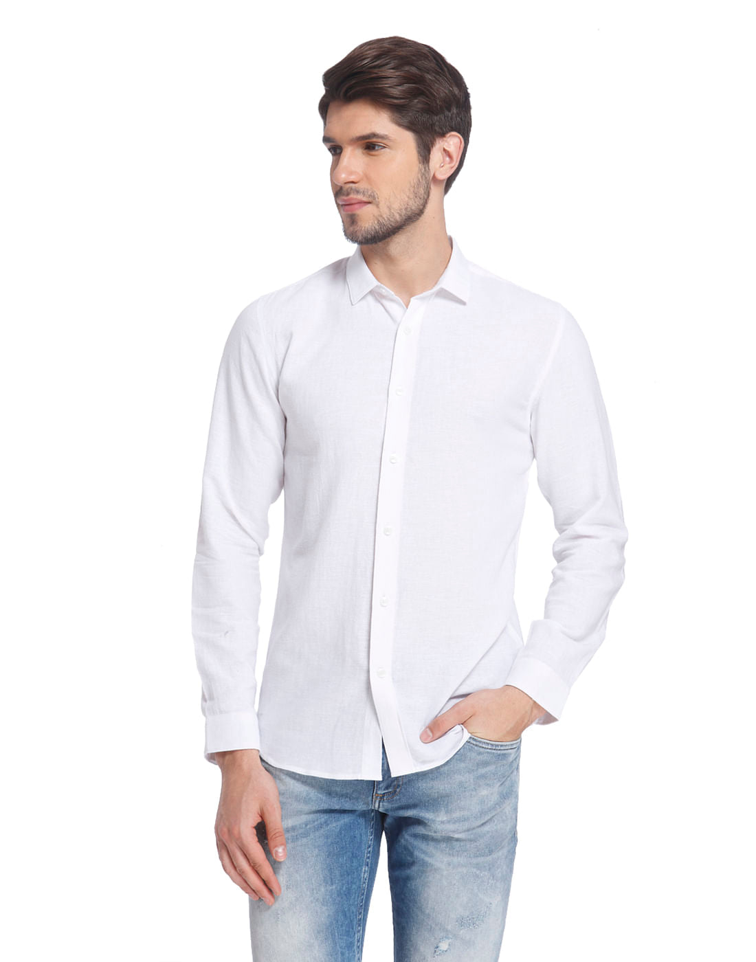 White Slim Fit Shirt - S