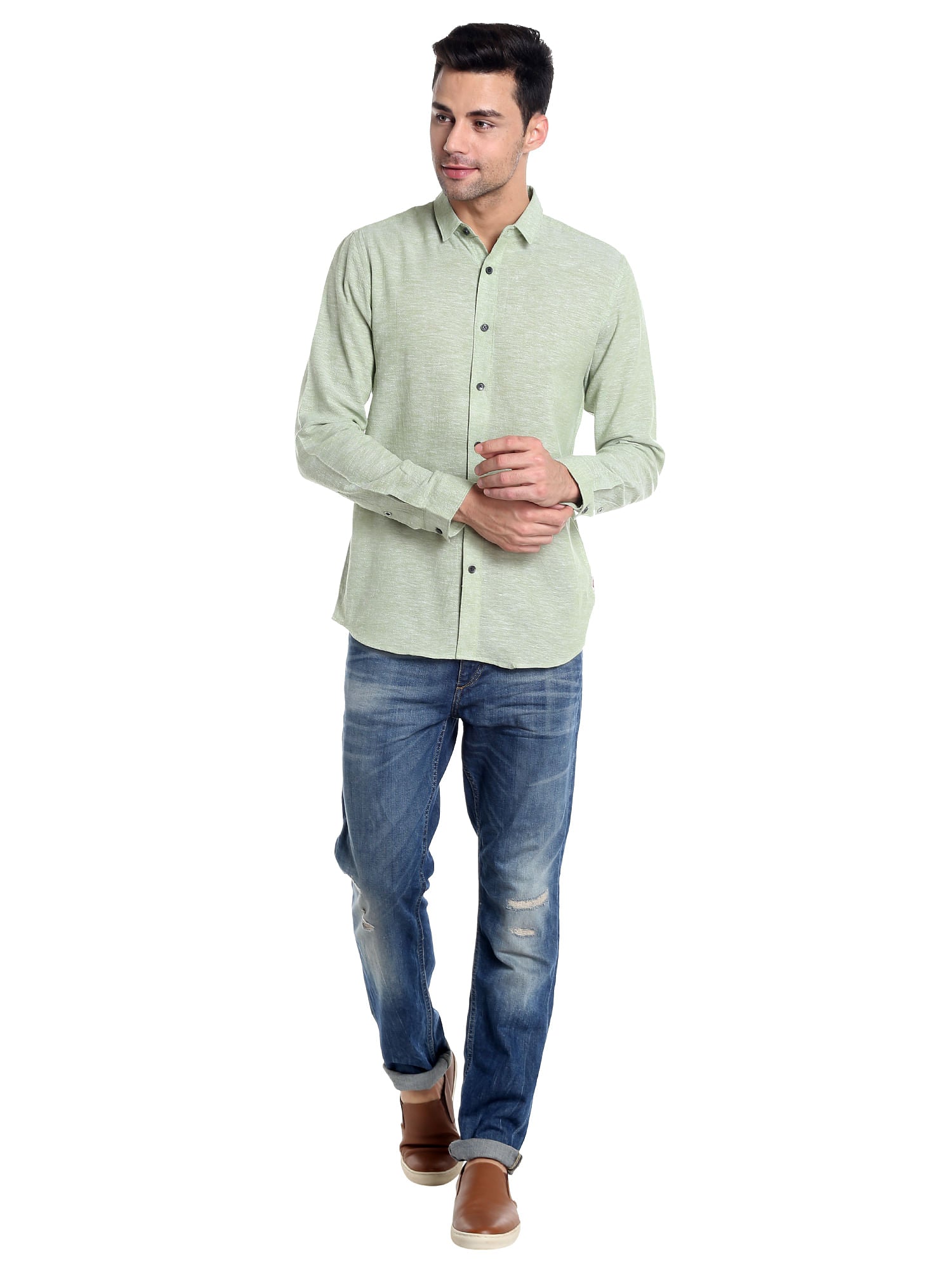 Green Slim Fit Shirt
