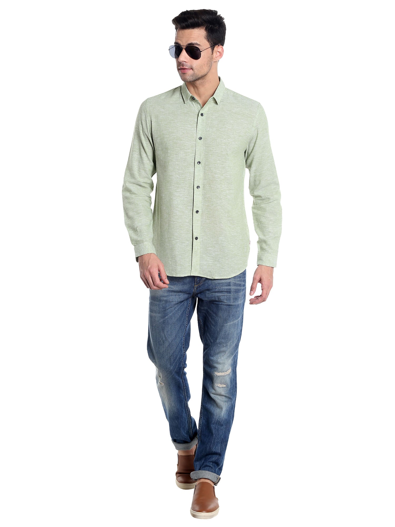 Green Slim Fit Shirt