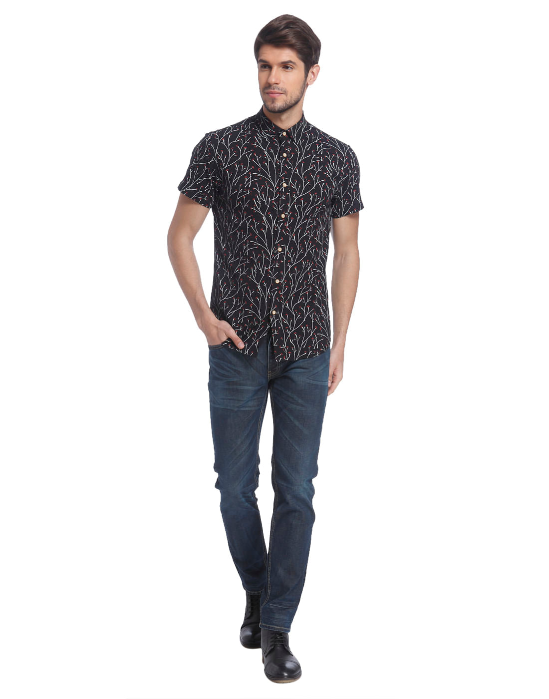 Printed Black Shirt